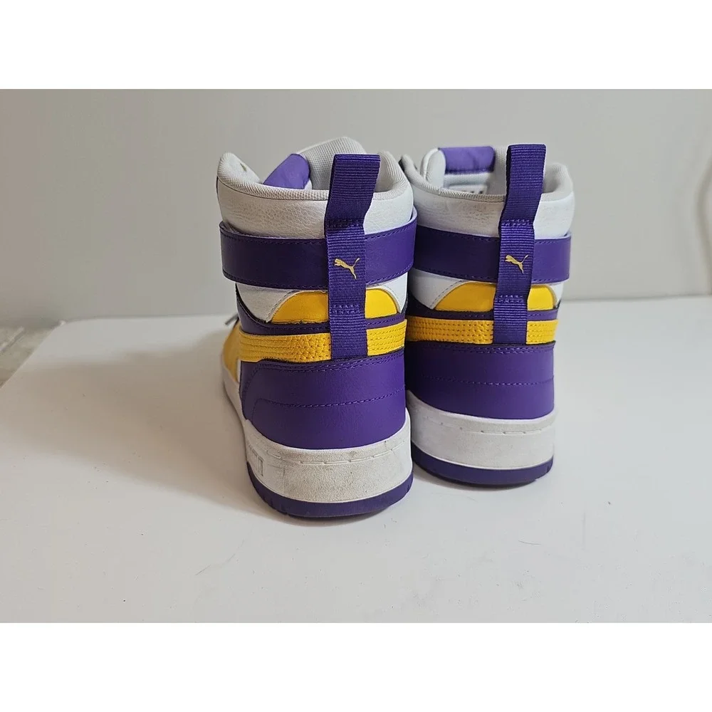 Puma RBD Basketball Shoes Mens Size 10 Hightop Game White Prism Purple 385839-04